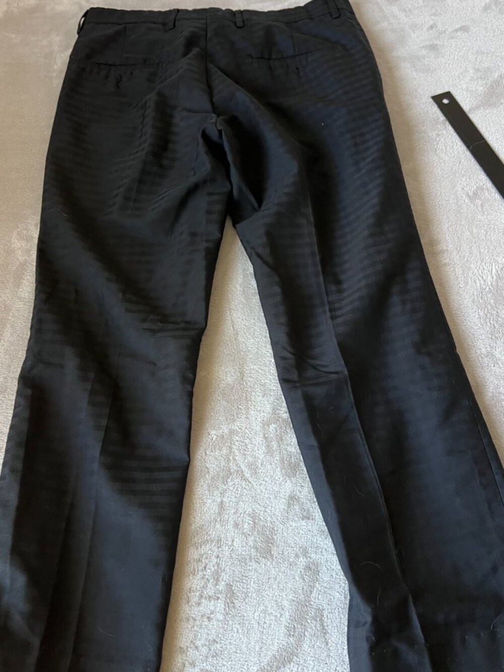 Boss Verino Mens Dress Pants Black Slacks Flat Front Business Formal